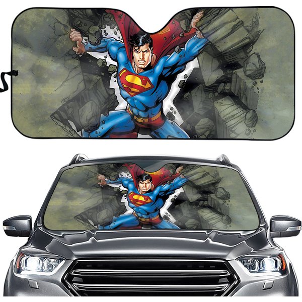 Superman Foldable Car Truck Sun Shade Reflective Visor Windshield-image
