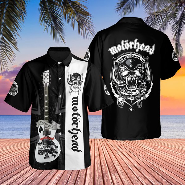 Motorhead Guitar Hawaiian Shirt Rock And Roll Merch Gift For Fans-image