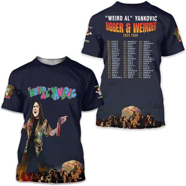 Weird Al Yankovic Bigger Weirder 2025 Tour 3D T Shirt-image