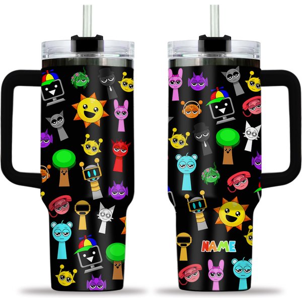 Custom Sprunki Game Tumbler 40Oz, Sprunki Fan Tumbler, Sprunki Tumbler For Boy-image