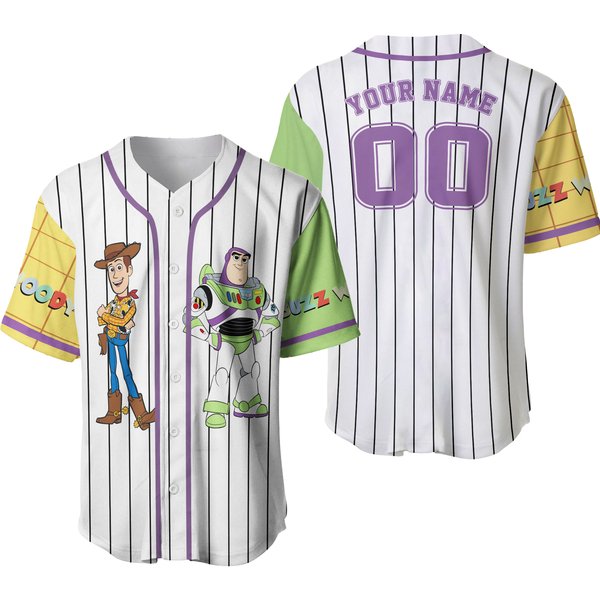 Custom Disneyyy Toy Stories Woodyy And Buzz Baseball Jersey, Toy Stories Sheriff-image