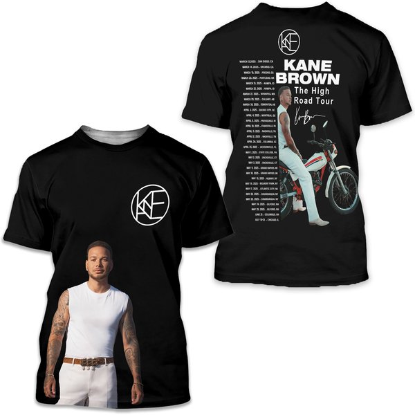 Kane Brown The High Road Tour 2025 Black Shirt-image