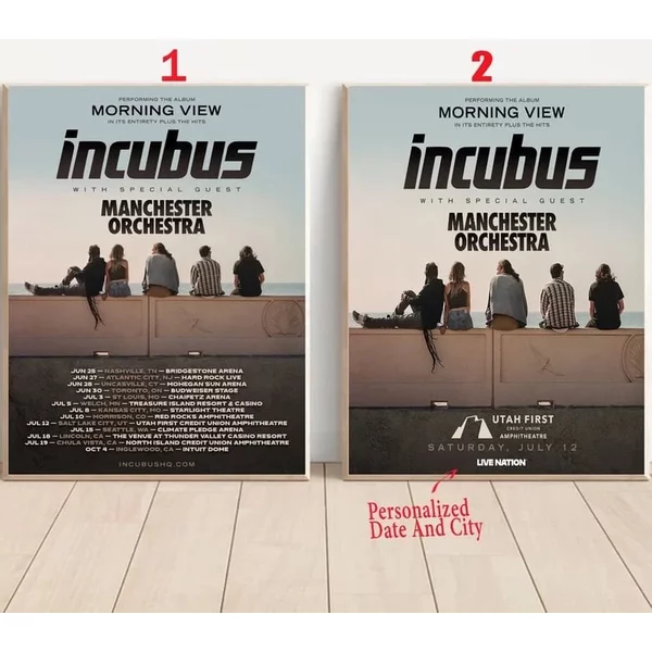 Custom Incubus Announce 2025 Morning View Tour Us 2025 Poster-image