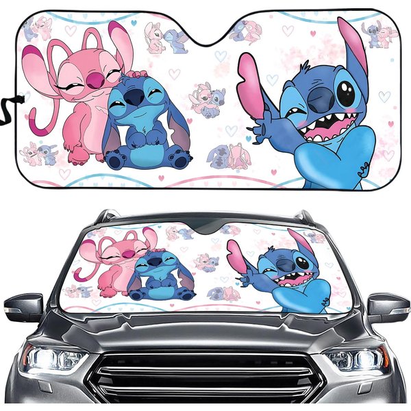 Lilo Stitchh Angel Car Sunshade-image