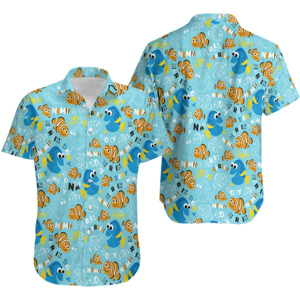 Nemo And Dory Fish Finding Nemo Cartoon Summer Beach Hawaiian Shirt-image