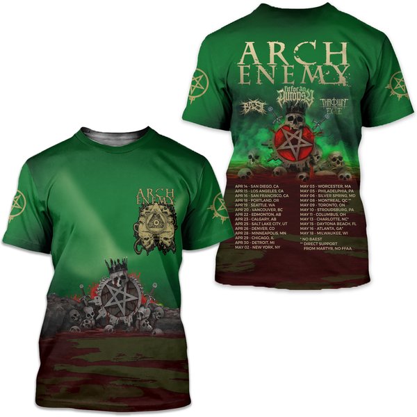 Arch Enemy North American Blood Dynasty 2025 Tour Date List 3D T-Shirt-image