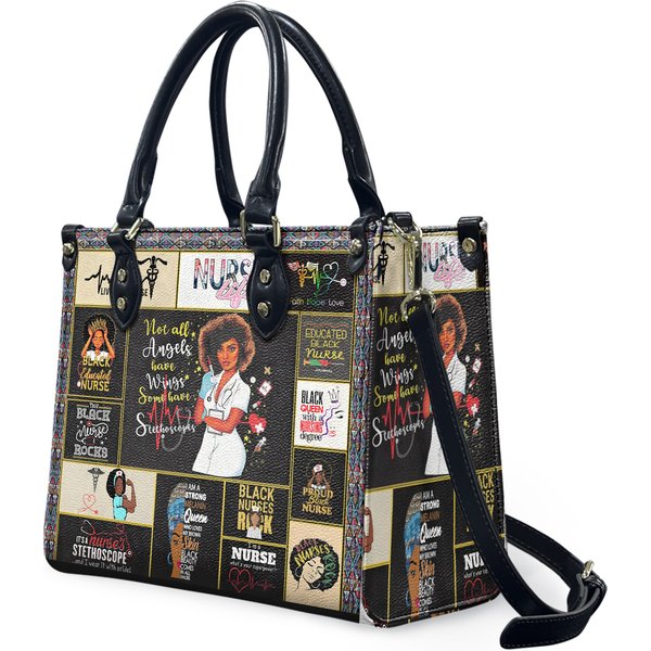 Black Nurse Leather Bag,Black Nurse Leather Handbag,Nurse Women Bag And Purses,Women Handbag-image