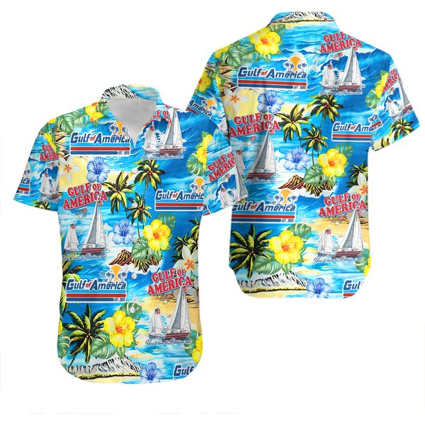Gulf Of America Hawaiian Shirt For Men Women, Tropical Gulf Coast Button Up Shirt, American Beach Aloha Shirt, Democrat Shirt Patriotic Gift-image