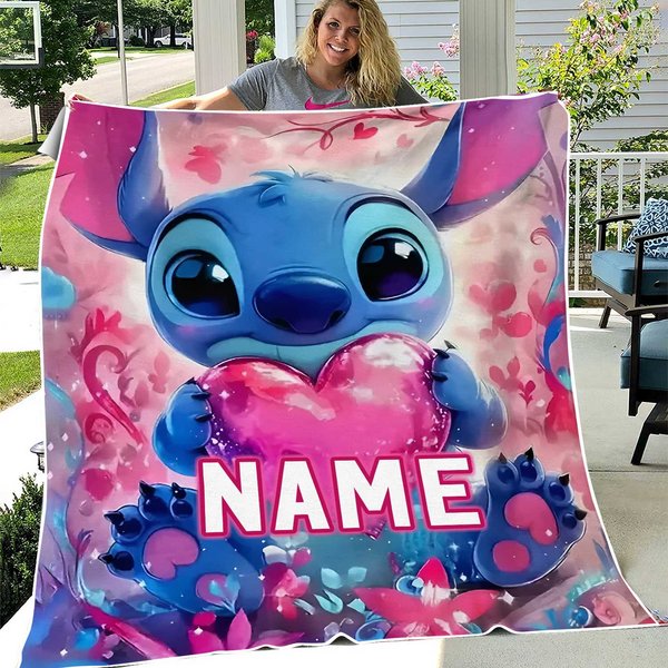 Personalized Lilo Stitchh Fleece Blanket-image
