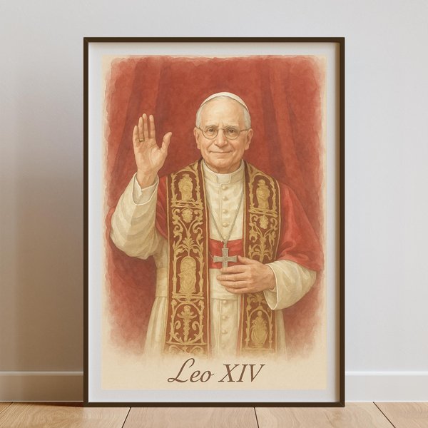 New Pope! Leo Xiv Poster, Catholic Wall Art-image