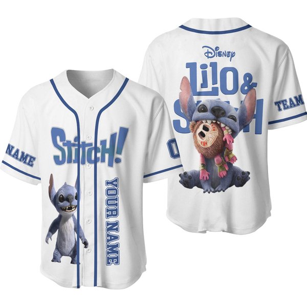 Custom Stitchh Baseball Jersey, Lilo & Stitchh Disneyyy Baseball Jersey-image
