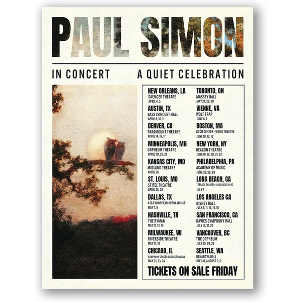 Poster Paul Simon A Quiet Celebration 2025 Tour Poster-image