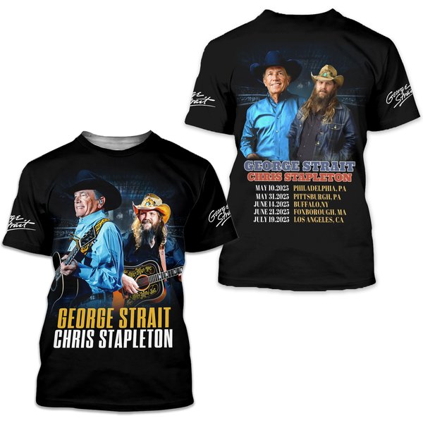 George Strait X Chris Stapleton Tour 2025 3D T-Shirt-image
