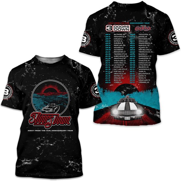 3 Doors Down World Tour On June 2025 T-Shirt 3D-image