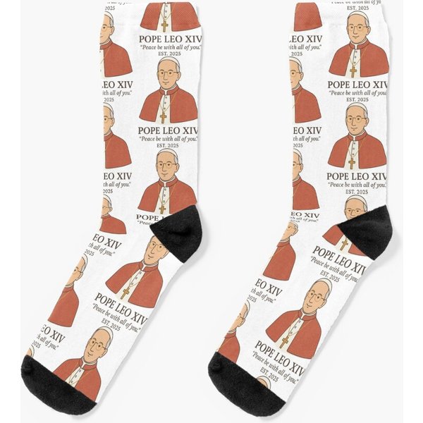 Pope Leo Xiv Peace Be With All Of You Socks-image