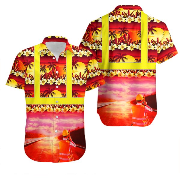 Civil Engineering Road Construction Hawaiian Shirt-image