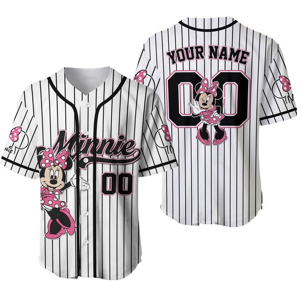 Personalized Minniee Baseball Jersey, Minniee Mouse Jersey Shirt-image
