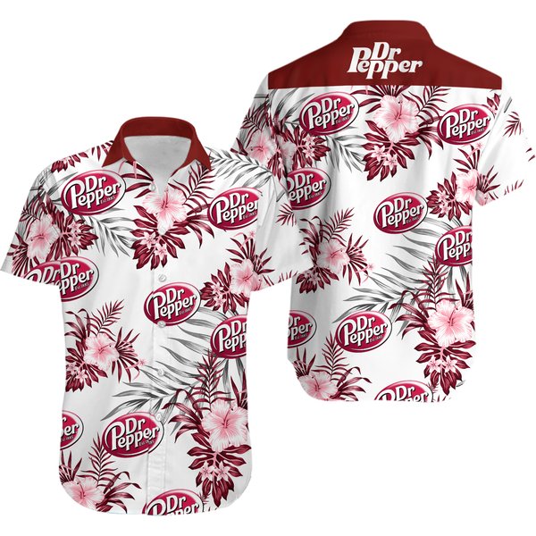 Dr. Pepper Button Up Hawaiian Shirt-image