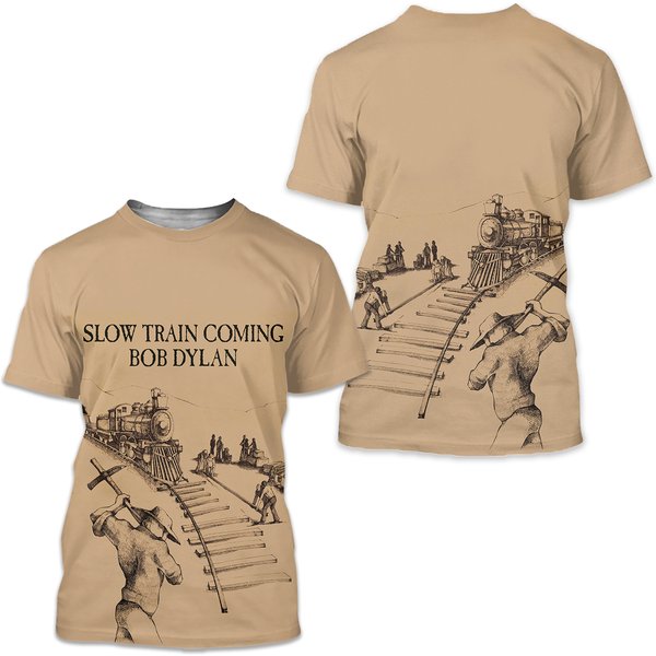 Bob Dylan Slow Train Coming Album Cover 3D T-Shirt-image