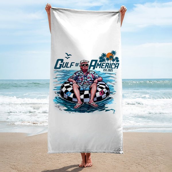Trump Towel, Gulf Of America Beach Towel, Funny Trump Gift-image
