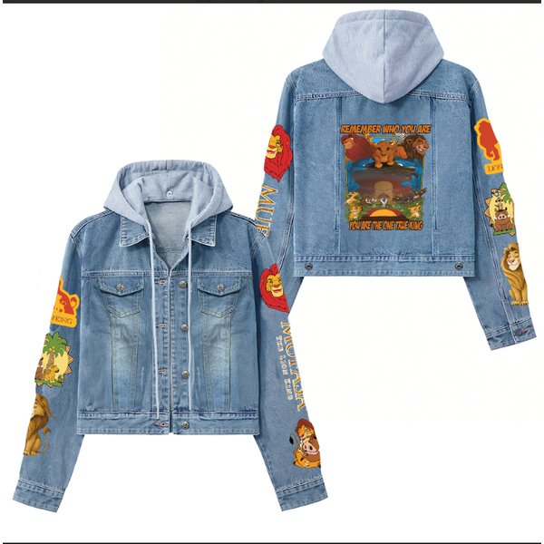 The Lion Kingg Hooded Denim Jacket