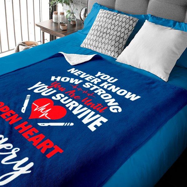 I Survived Open Heart Surgery Bypass Survivor Recovery Gift Baby Blanket-image
