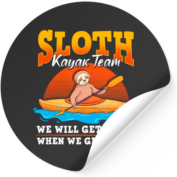 Kayak Sloth Kayaking Gift Stickers-image