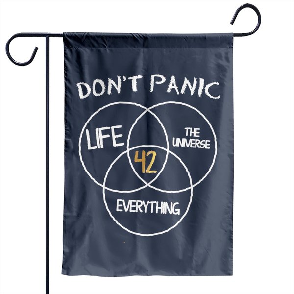 42 Answer To Life Universe And Everything Don't Panic Garden Flags-image