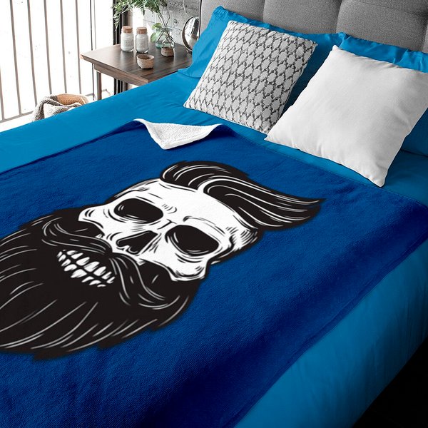 Skull With Beard And Mustache - Skull With Beard And Mustache - Baby Blankets
