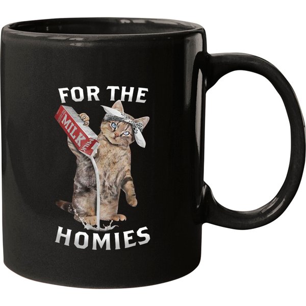 Funny Cat Drop Milk For The Homies - Cat - Mugs-image