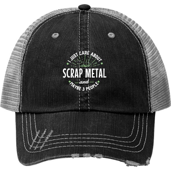 Funny Scrap Metal For Men Dad Fathers Day Print Trucker Hat-image