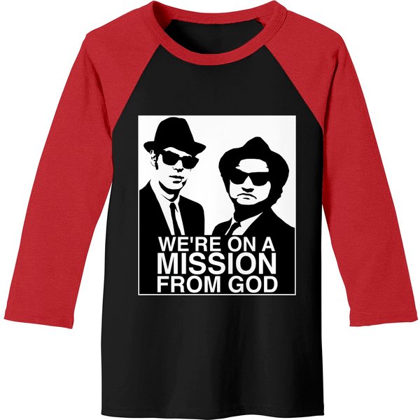 We're On A Mission From God Baseball Tees Blues Brothers Baseball Tees-image