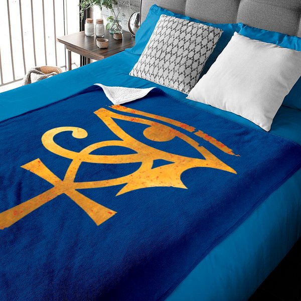 Egyptian Eye Of Horus Ankh Egypt Archaeologist Gold - Egyptian - Baby Blankets