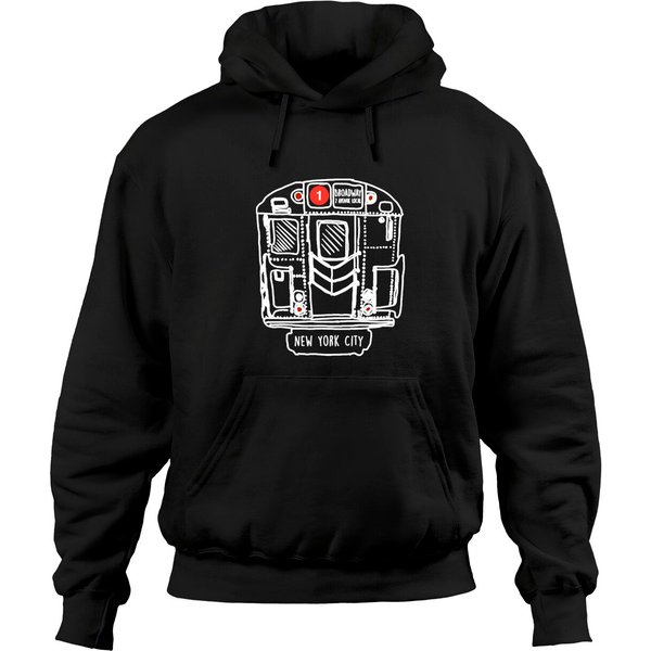 New York City Subway Queens 1 One Local Train Hoodies