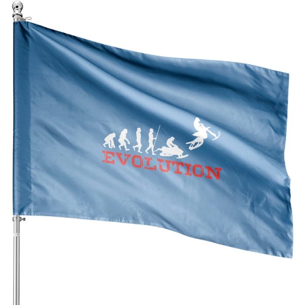 Extreme Snowbike Evolution Snow Bike Sports Gift - Biking - House Flags-image