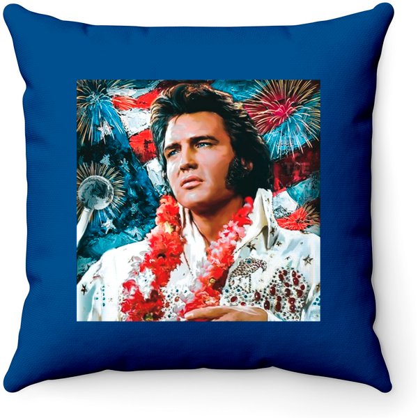 Elvis | America The Beautiful - Elvis - Throw Pillows-image