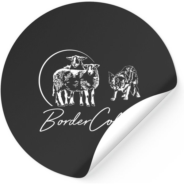 Herding Border Collie With Sheeps - Border Collie Lovers - Stickers-image