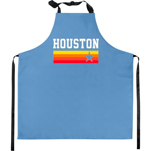 Houston Baseball Throwback Astro Vintage Stripes Kitchen Aprons-image