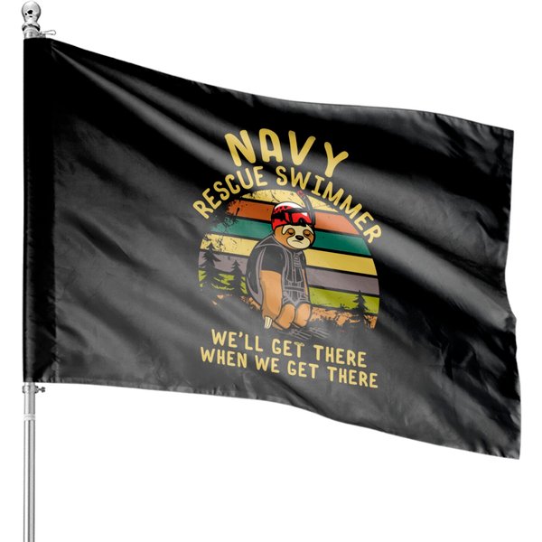 Sloth Rescue Swimmer - Rescue Swimmer - House Flags-image