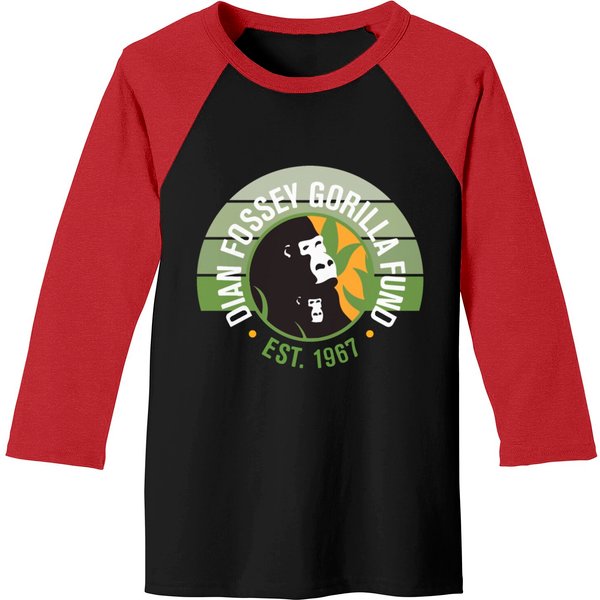 Dian Fossey Gorilla Fund Black And White Baseball Tees-image