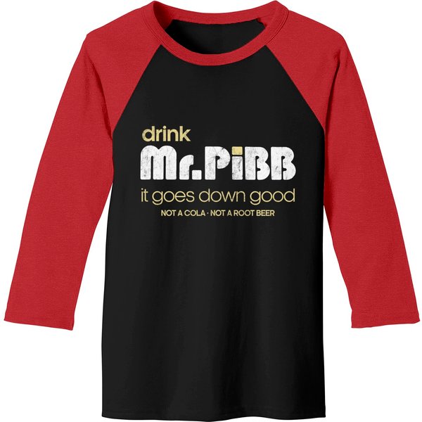 Drink Mr Pibb // Vintage 80s Distressed Style - Soda Pop - Baseball Tees
