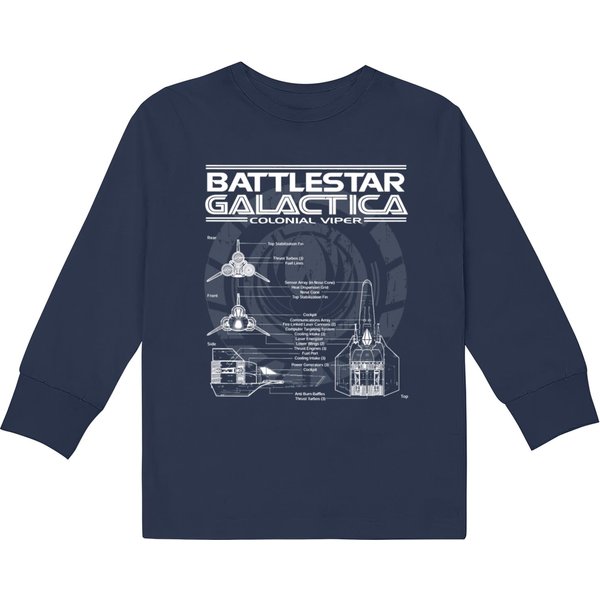 Battlestar Galactica Colonial Viper Kids Long Sleeve T-Shirts-image