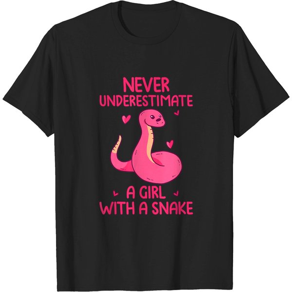Snakes Quotes T-Shirt Never Underestimate A Girl With A Snake Quote-image