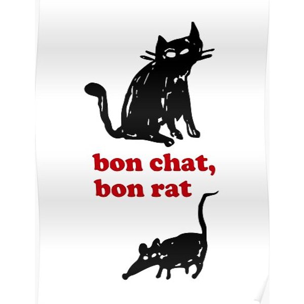 Bon Chat, Bon Rat (Black) Premium Matte Vertical Poster-image