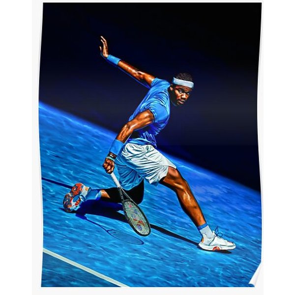 Frances Tiafoe At Australian Open 2021. Digital Artwork Print. Tennis Fan Art Gift. Premium Matte Vertical Poster-image
