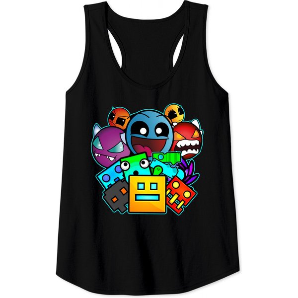 Geometry Dash Old School Gaming Tank Tops-image