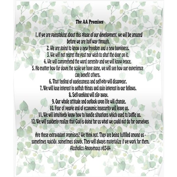 12 Step Promises Aa Big Book Premium Matte Vertical Poster-image