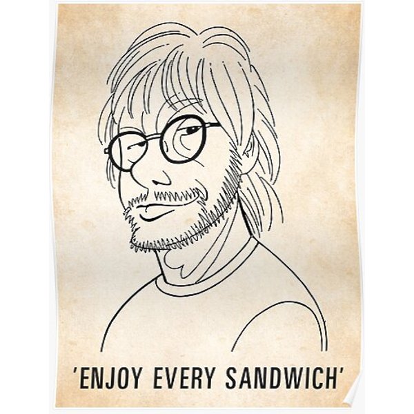 Zevon Enjoy Every Sandwich Classic Singer Warren Premium Matte Vertical Poster-image