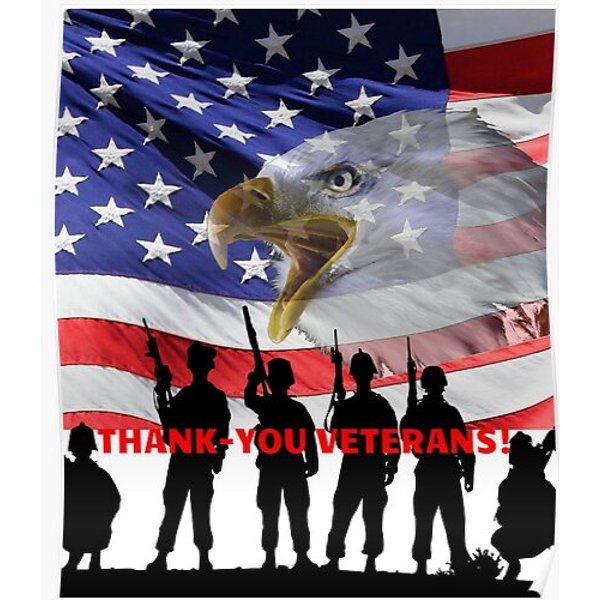 Thank-You Veterans For Your Service! Premium Matte Vertical Poster-image