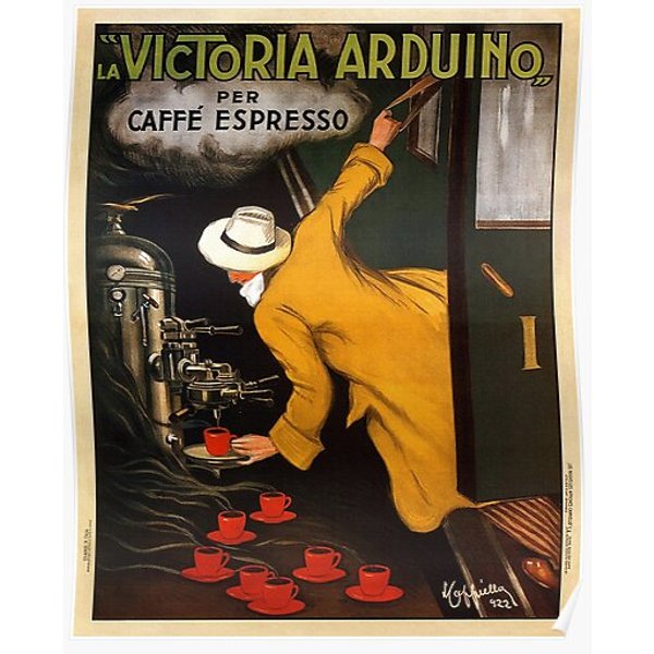Vintage Poster - Italy - Coffee - Victoria Arduino,La Victoria Arduino - Coffee Maker - Caffé Espresso Premium Matte Vertical Poster-image